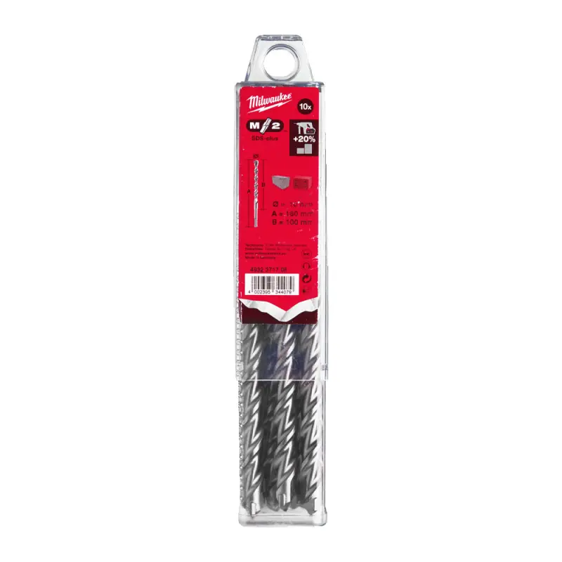 Dvoubřité vrtáky Milwaukee 4932371708 M2 pr. 10 x 160 mm, SDS-Plus - 10 ks (MI4932371708)