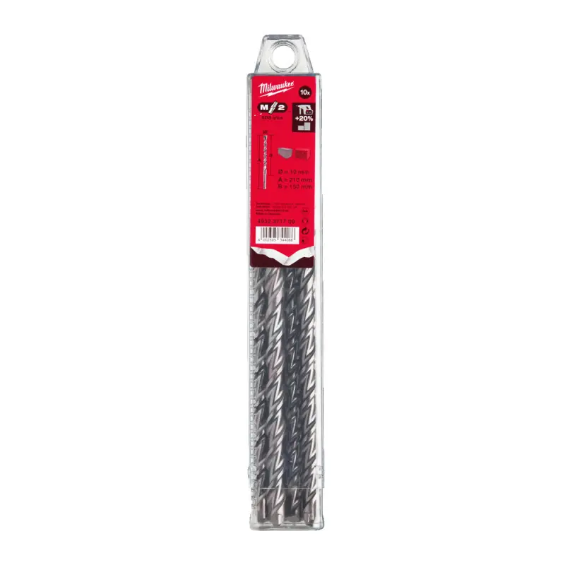 Dvoubřité vrtáky Milwaukee 4932371709 M2 pr. 10 x 210 mm, SDS-Plus - 10 ks (MI4932371709)