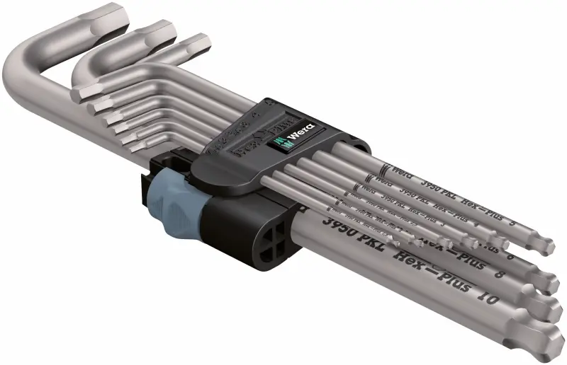 Wera 073544 Zástrčné klíče inbus 3950/9 Hex-Plus Stainless 1 SB, nerezové (Sada 9 dílů) (W05073544001)