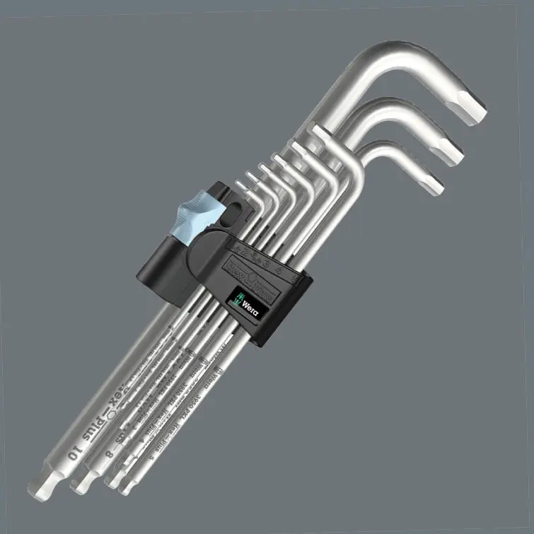 Wera 073544 Zástrčné klíče inbus 3950/9 Hex-Plus Stainless 1 SB, nerezové (Sada 9 dílů) (W05073544001)