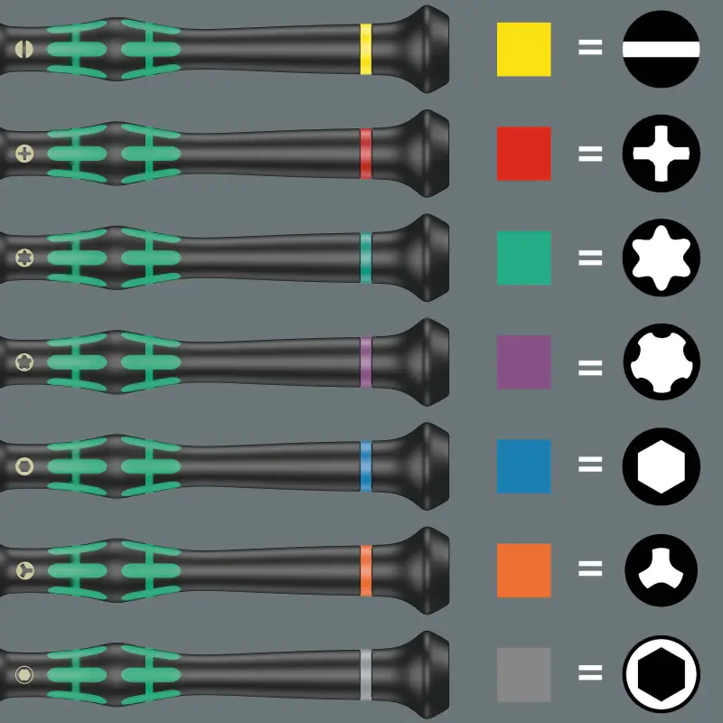 Wera 073675 Šroubováky pro elektroniku Kraftform Micro 12 Universal 1 (Sada 12 dílů) (W05073675001)