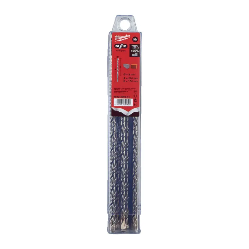 Dvoubřité vrtáky Milwaukee 4932399341 M2 pr. 8 x 210 mm, SDS-Plus - 10 ks (MI4932399341)