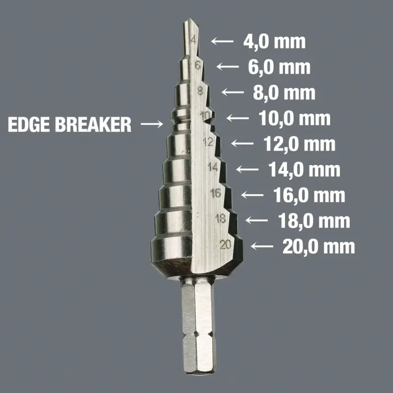 Wera 104672 Bit 1/4" se stupňovitým vrtákem 4 ÷ 20 mm Typ 843 (W05104672001)