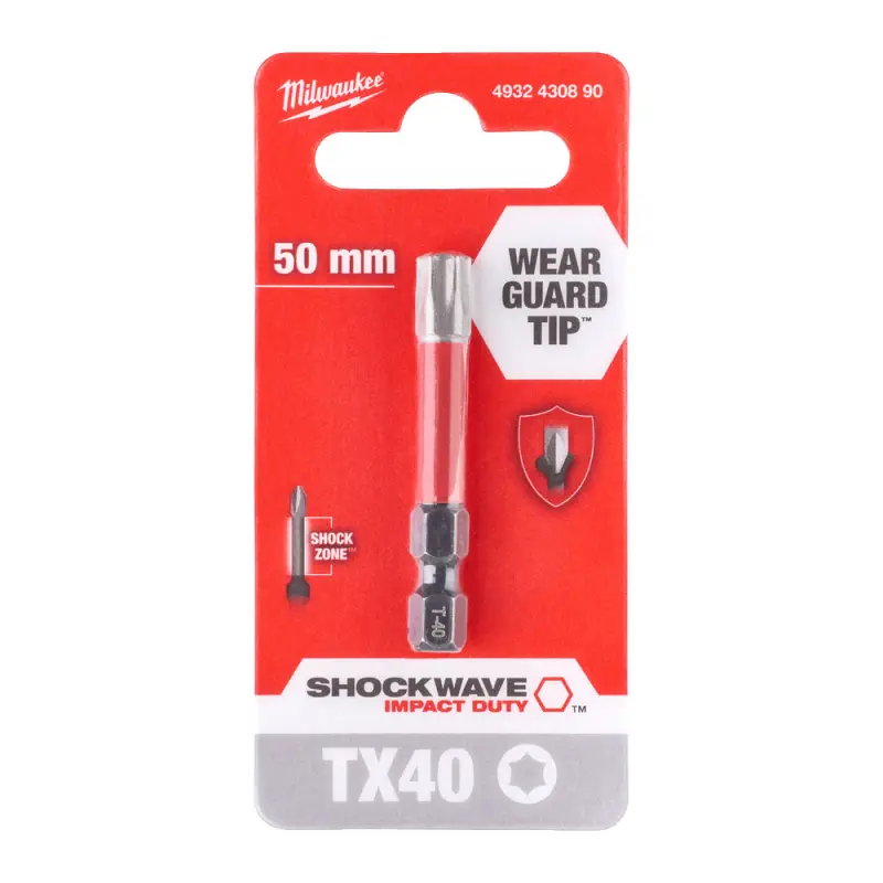 Šroubovací bit 1/4 Milwaukee Shockwave Torx TX 40 x 50 mm - 1 ks (MI4932430890)