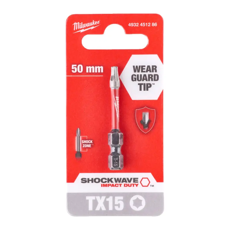 Šroubovací bit 1/4 Milwaukee Shockwave Torx TX 15 x 50 mm - 1 ks (MI4932451286)