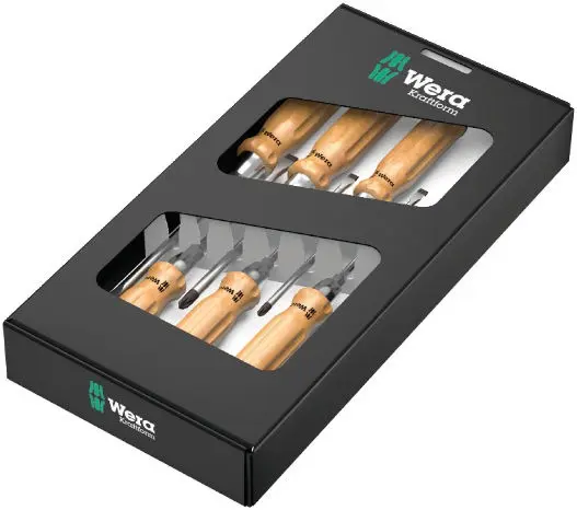 Wera 137810 Šroubováky s dřevěnou rukojetí typ 930/955/6 (Sada 6 dílů) (W05137810001)