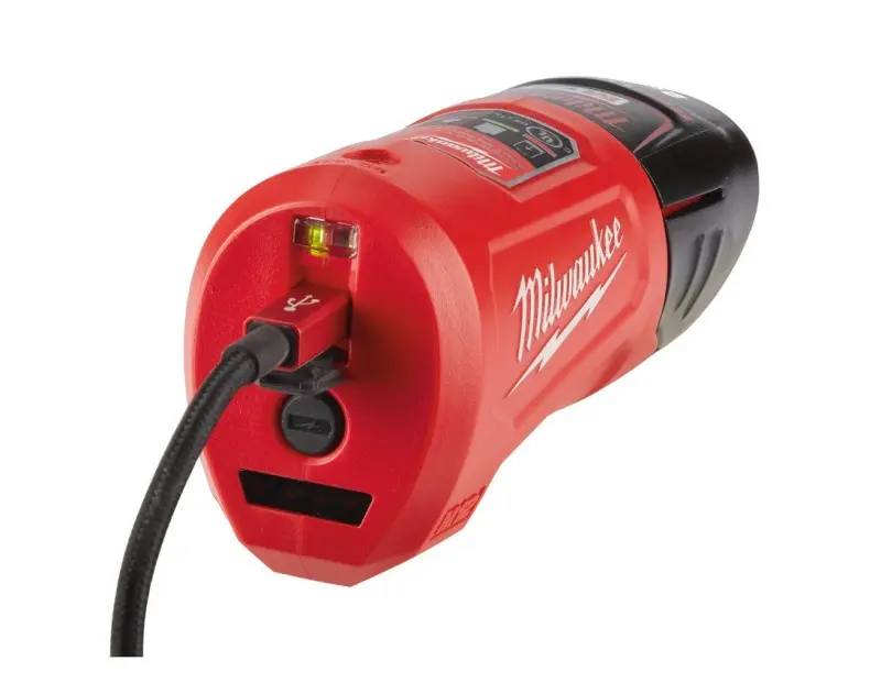 Aku nabíječka / Aku adaptér Milwaukee M12 TC, slot M12, nabíječka USB 2.1A, napájení pro vyhřívané oblečení, 4932459450
