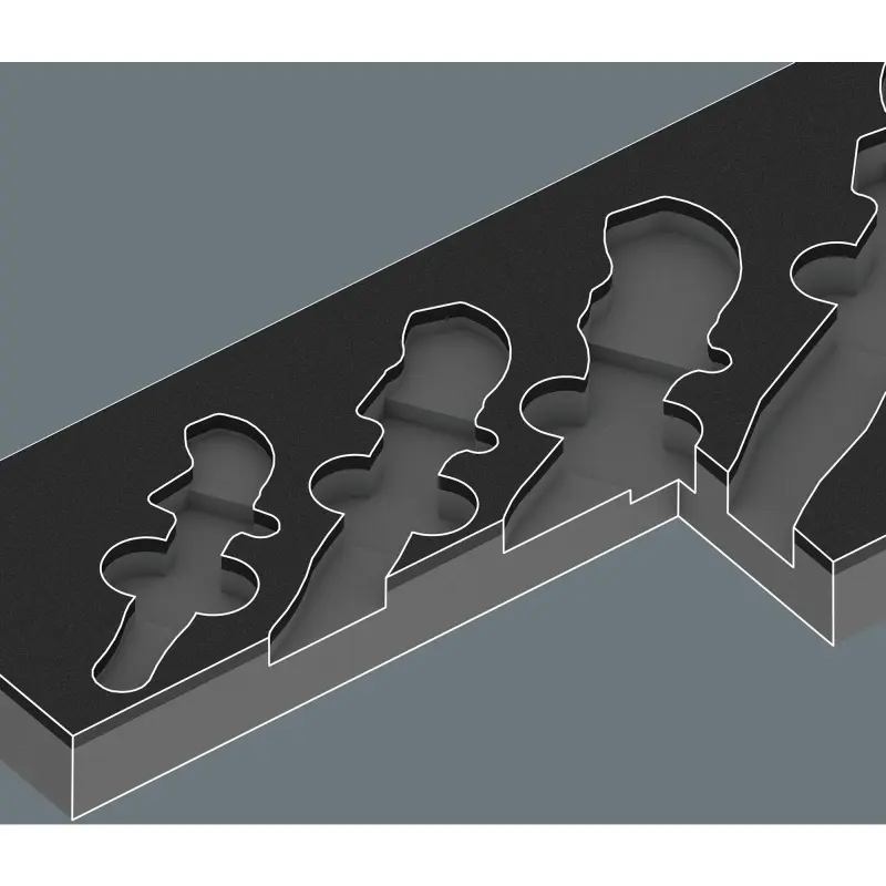 Wera 150124 Nářaďový modul - pěnová vložka 9734 s otevřenými klíči Joker 6004 VDE Set 1, se samočinným nastavením. (Sada 4 díly) (W05150124001)