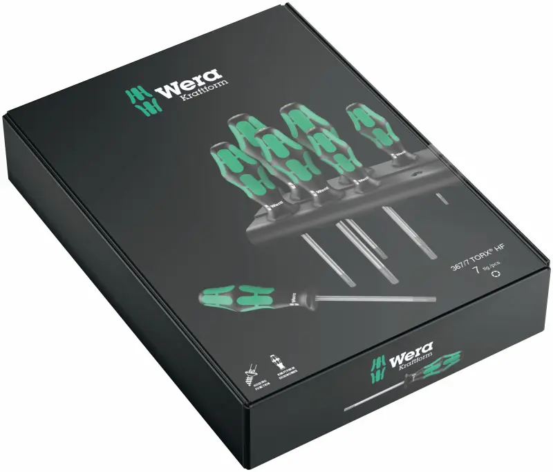 Wera 223161 Šroubováky Kraftform Plus 367/7 TORX® HF, přidržovací funkce (Sada 7 dílů + stojánek) (W05223161001)