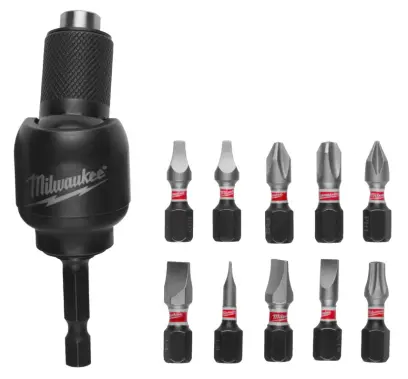 Úhlový nástavec ShockWave Knuckle s bity 1/4" Milwaukee 4932459781, rázový. Sada 11 dílů (MI4932459781)