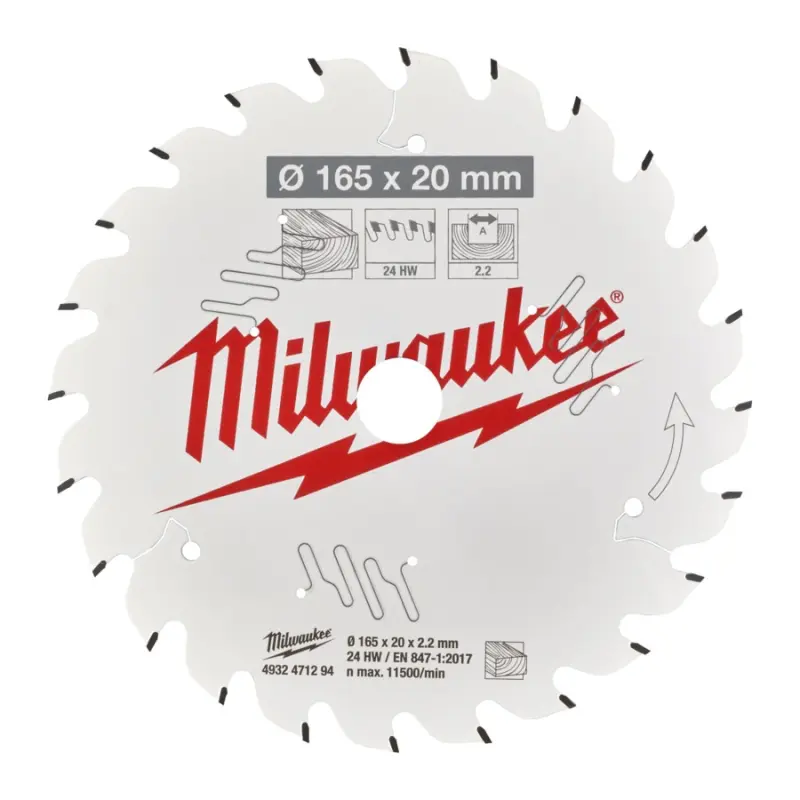 Pilový kotouč dřevo Milwaukee pr. 165x20x2,2 - 24 ATB (MI4932471294)