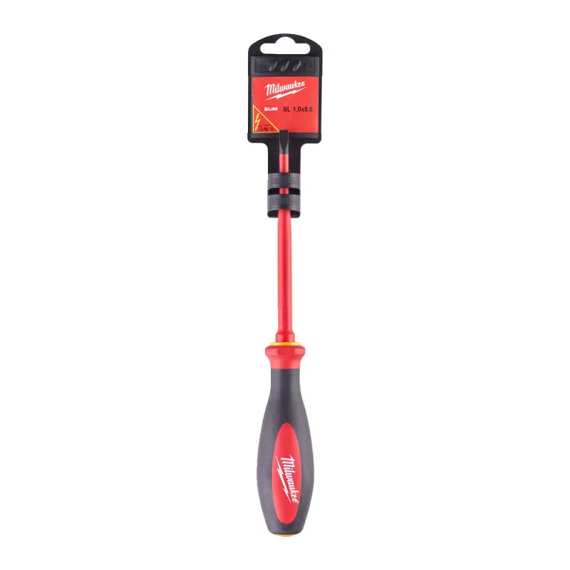 Elektrikářský šroubovák PL 1,0 x 5,5 x 125 mm Milwaukee VDE slim pro práce pod napětím 1000 V (MI4932471447)