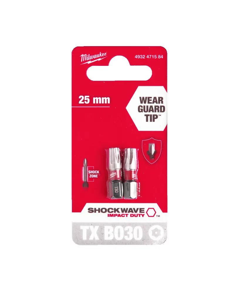 Šroubovací bity 1/4" Milwaukee 4932471584 Shockwave Impact Duty TX 30 BO - 2 ks (MI4932471584)