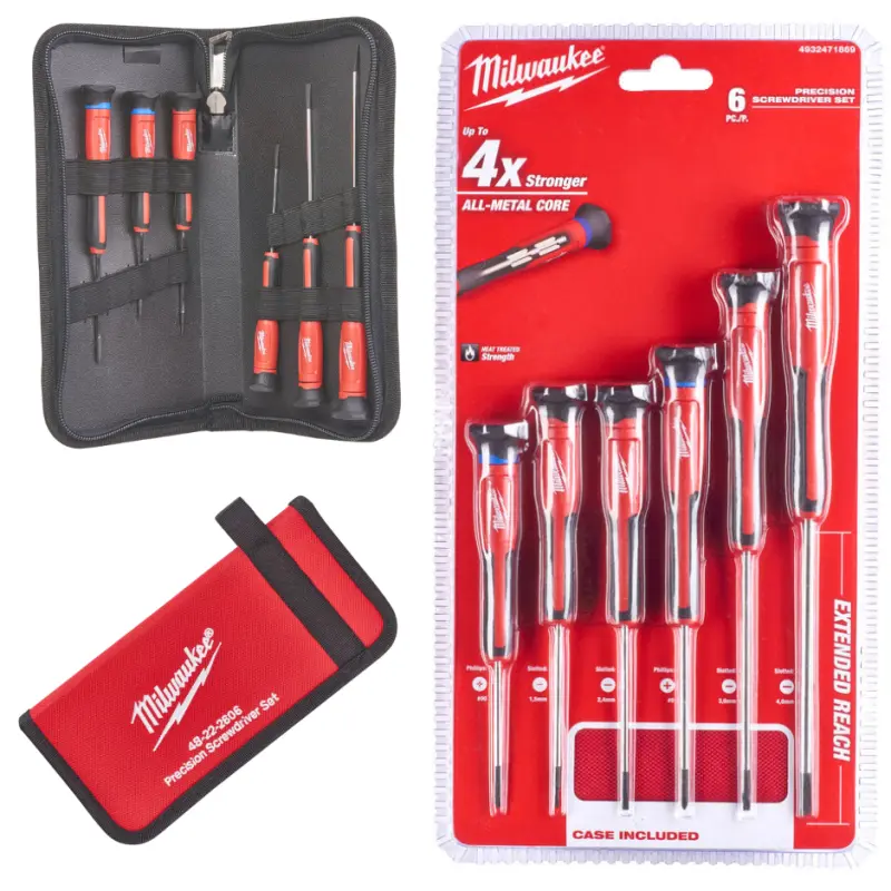 Sada mikrošroubováků Milwaukee (PH, SL) pro jemnou a přesnou práci - Sada 6 dílů (MI4932471869)