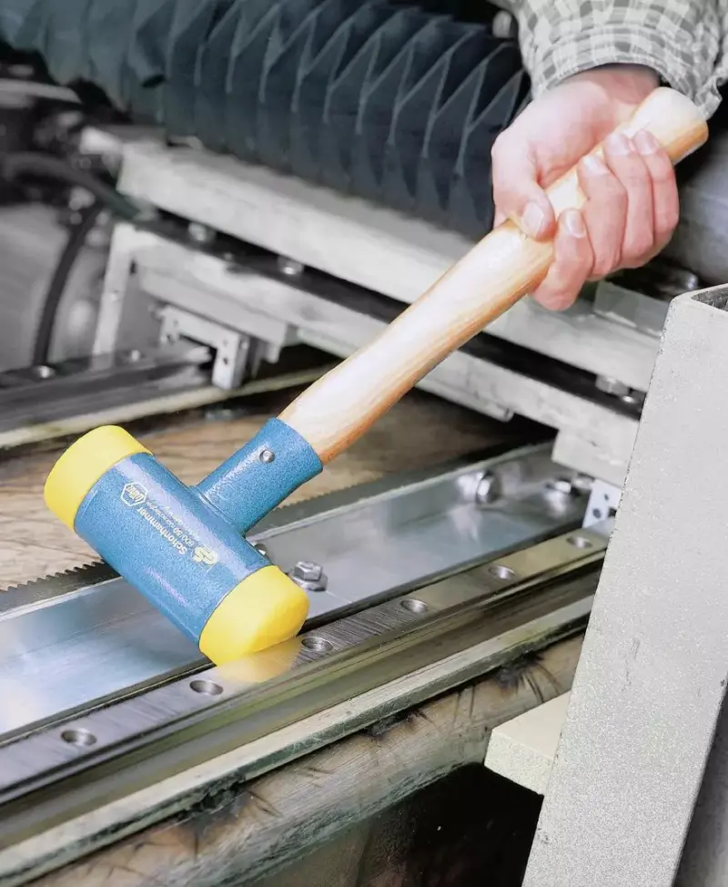 Vyklepávací palička Safety 385 mm Wiha typ 802, kovová rukojeť (hlava žlutá/žlutá: středně tvrdá) (WIHA02129)