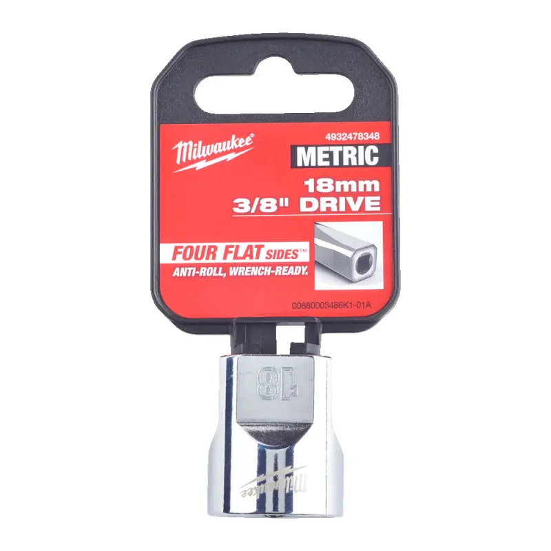 Hlavice FOUR FLAT™ 3/8" 18 mm Milwaukee 4932478348 (MI4932478348)