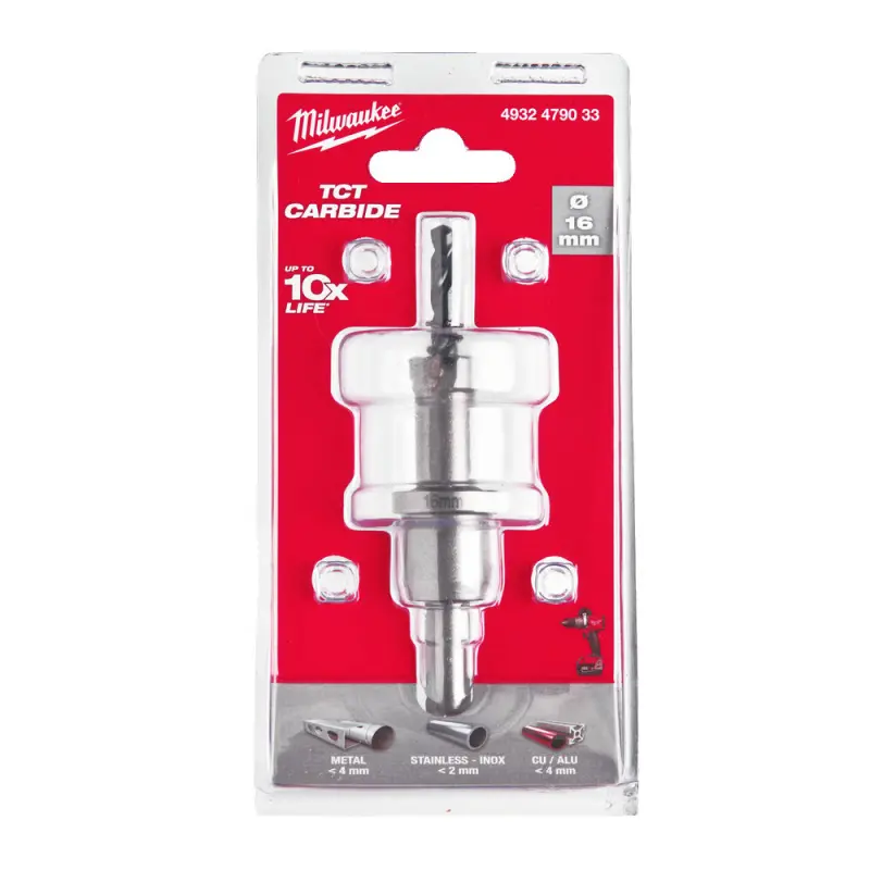 Kruhová pilka/děrovka Milwaukee 16 mm TCT Holesaw 16MM, karbidové zuby, 4932479033