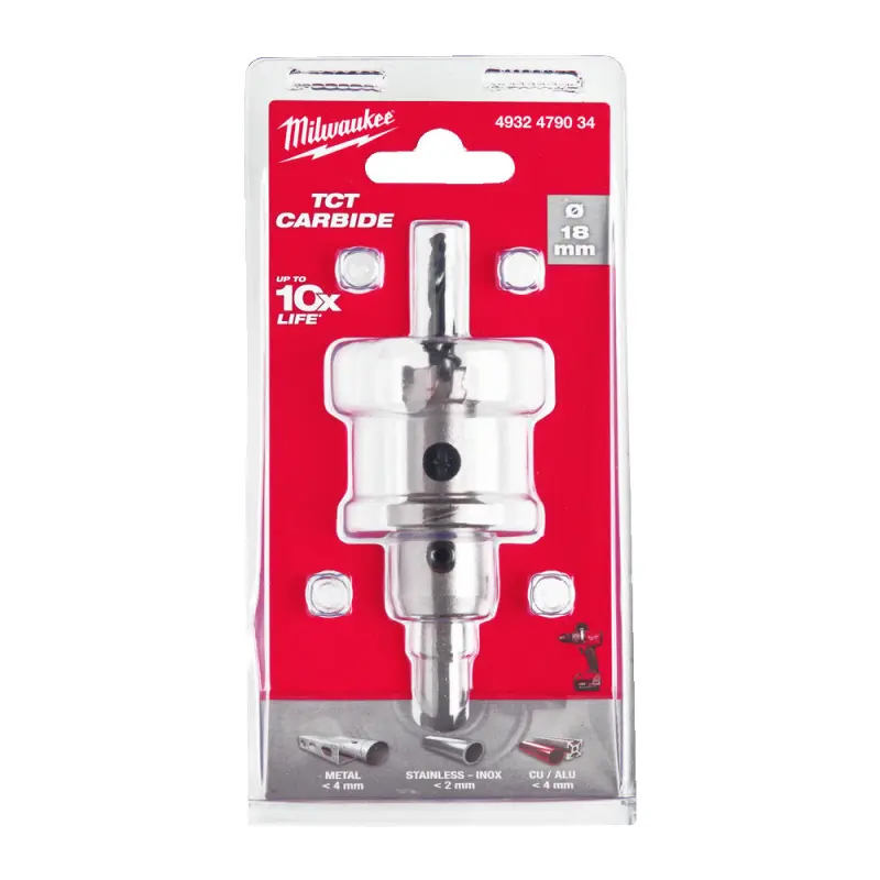 Kruhová pilka/děrovka Milwaukee 18 mm TCT Holesaw 18MM, karbidové zuby, 4932479034