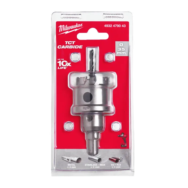 Kruhová pilka/děrovka Milwaukee 35 mm TCT Holesaw 35MM, karbidové zuby, 4932479043