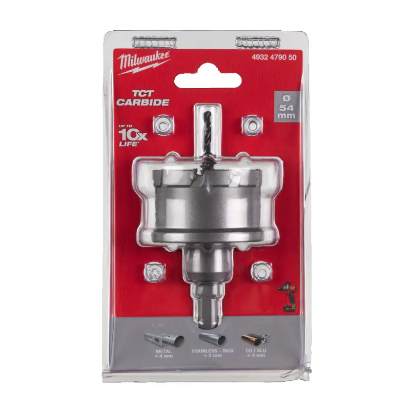 Kruhová pilka/děrovka Milwaukee 54 mm TCT Holesaw 54MM, karbidové zuby, 4932479050