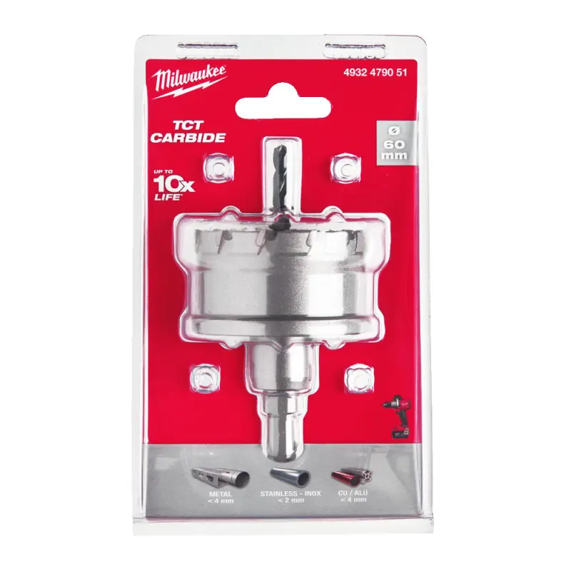 Kruhová pilka/děrovka Milwaukee 60 mm TCT Holesaw 60MM, karbidové zuby, 4932479051