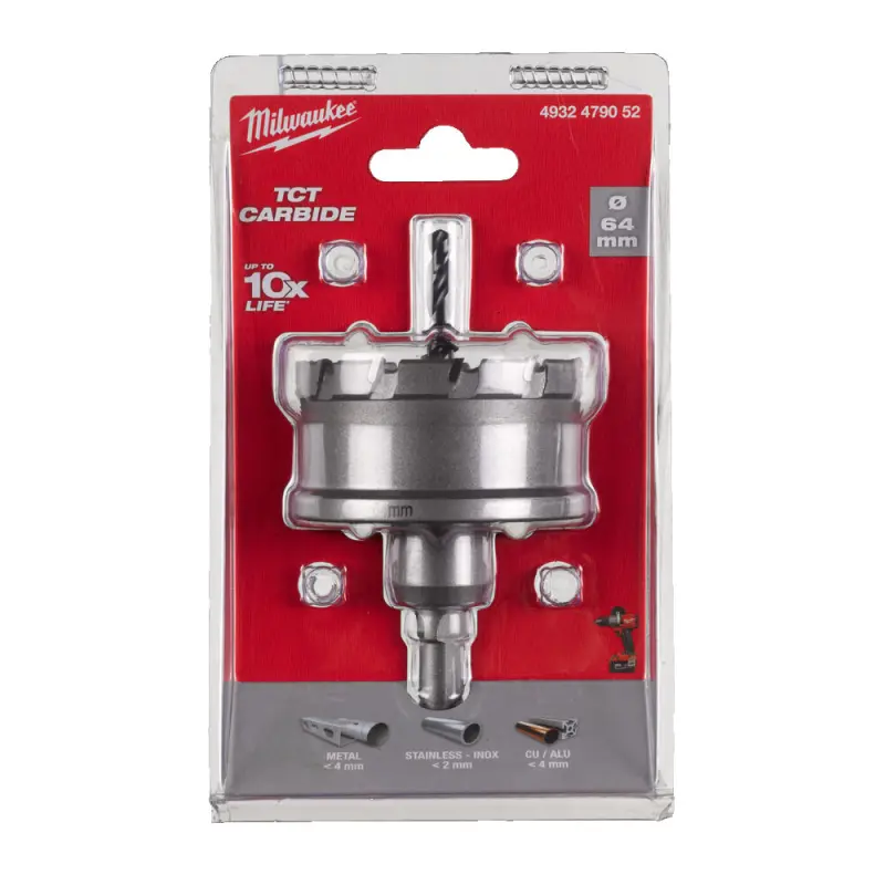 Kruhová pilka/děrovka Milwaukee 64 mm TCT Holesaw 64MM, karbidové zuby, 4932479052