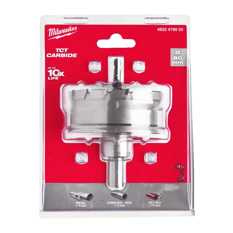 Kruhová pilka/děrovka Milwaukee 80 mm TCT Holesaw 80MM, karbidové zuby, 4932479055