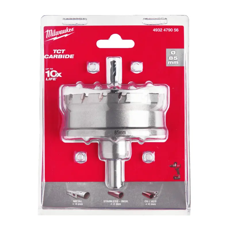 Kruhová pilka/děrovka Milwaukee 85 mm TCT Holesaw 85MM, karbidové zuby, 4932479056