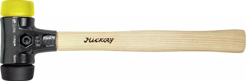 Palička Safety 400 mm Wiha typ 832-35, hickory rukojeť (hlava černá/žlutá: středně měkká/středně tvrdá) (WIHA26437)