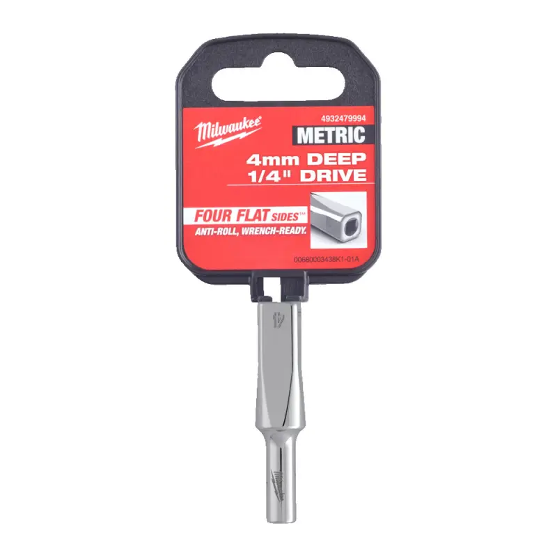 Nástrčná hlavice FOUR FLAT™ 1/4" 4,5 m Milwaukee 4932479994, prodloužená (MI4932479994)