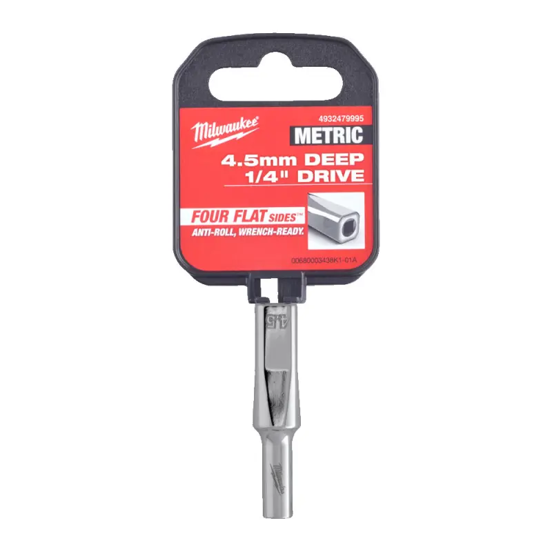 Nástrčná hlavice FOUR FLAT™ 1/4" 4 mm Milwaukee 4932479995, prodloužená (MI4932479995)