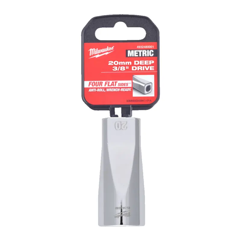 Nástrčná hlavice FOUR FLAT™ 1/2" 20 mm Milwaukee 4932480001, prodloužená (MI4932480001)