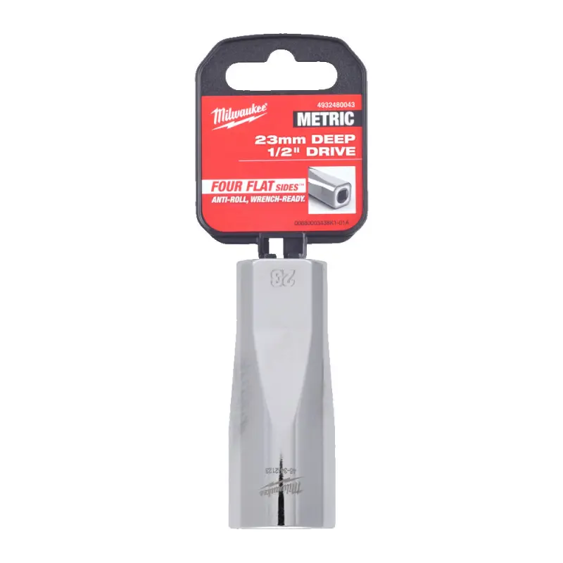 Nástrčná hlavice FOUR FLAT™ 1/2" 23 mm Milwaukee 4932480043, prodloužená (MI4932480043)