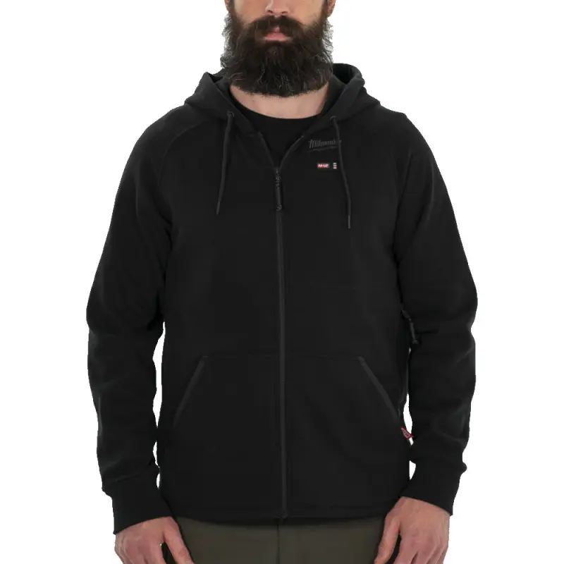 Aku vyhřívaná mikina s kapucí Milwaukee M12 HHBL4-0 (M) černá, bez Aku, 4932480062 (MI4932480062)