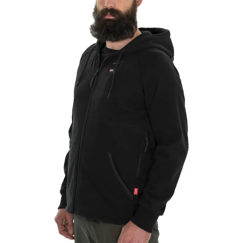 Aku vyhřívaná mikina s kapucí Milwaukee M12 HHBL4-0 (M) černá, bez Aku, 4932480062 (MI4932480062)