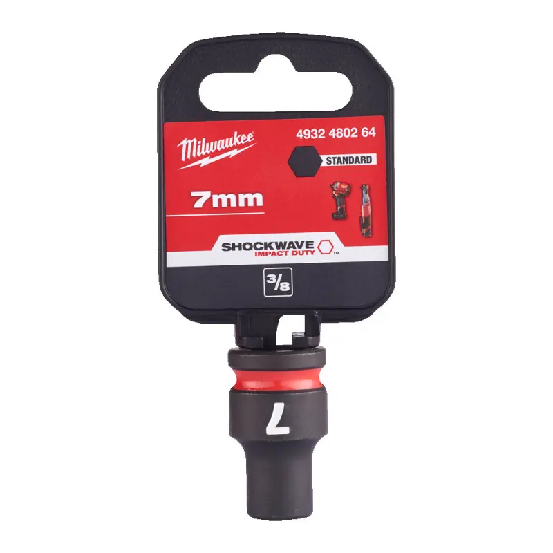 Průmyslová hlavice SHOCKWAVE™ IMPACT DUTY 3/8" 7 mm Milwaukee 4932480264, krátká (MI4932480264)