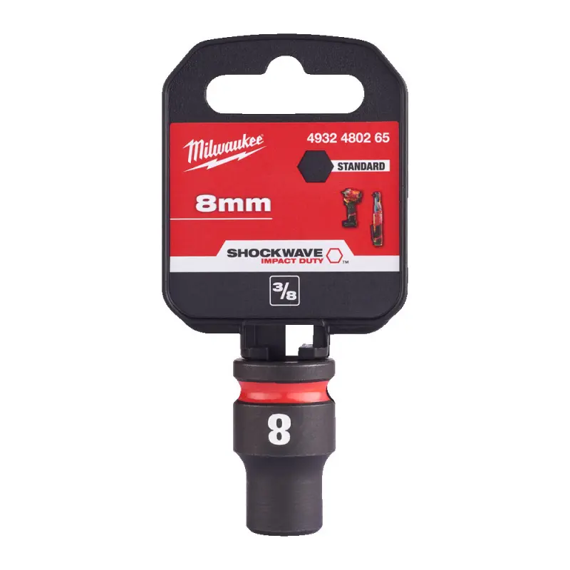Průmyslová hlavice SHOCKWAVE™ IMPACT DUTY 3/8" 8 mm Milwaukee 4932480265, krátká (MI4932480265)