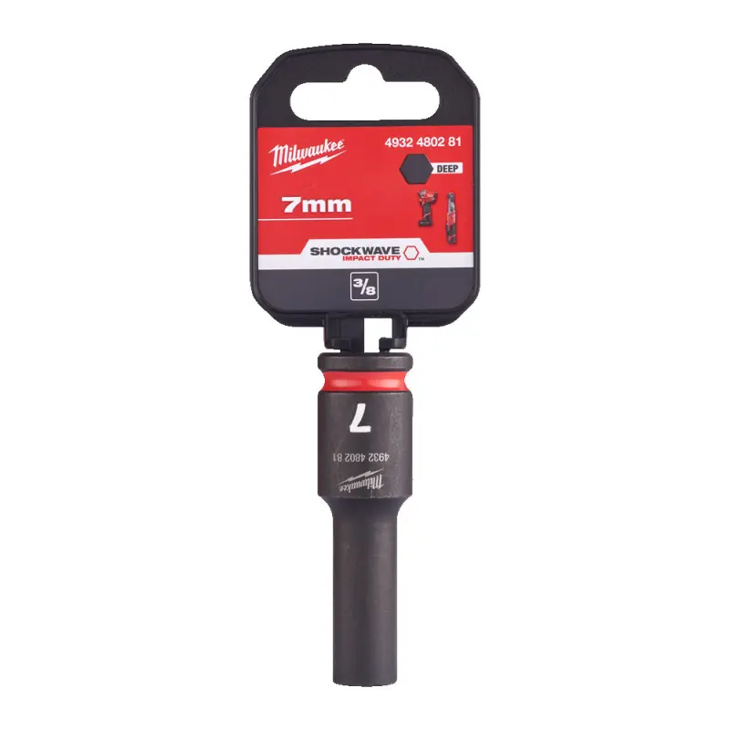 Průmyslová hlavice Shockwave Impact Duty 3/8" 7 mm Milwaukee 4932480281, prodloužená (MI4932480281)