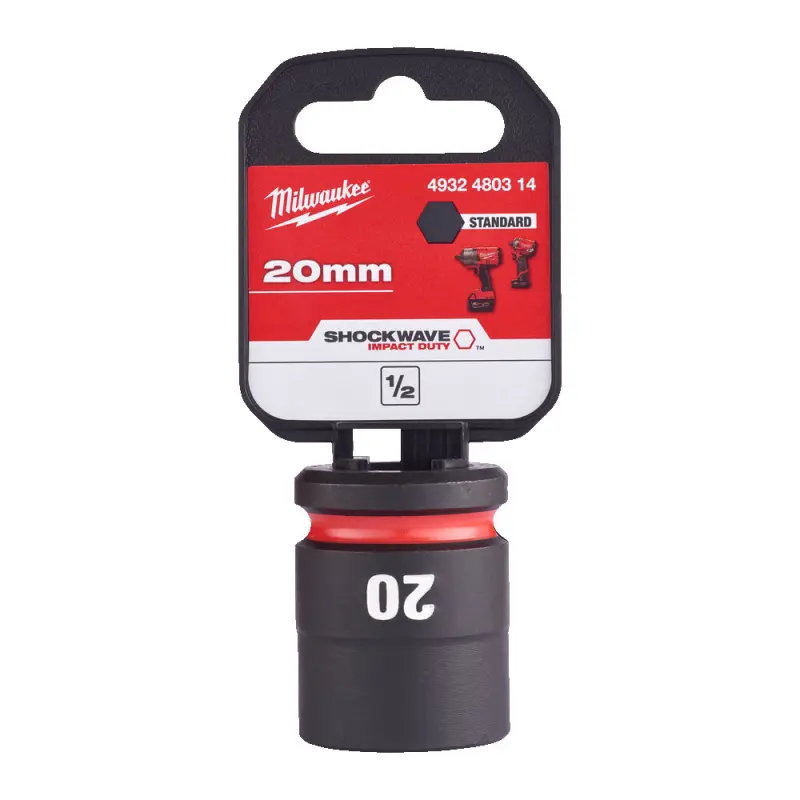 Nástrčná hlavice 1/2" Milwaukee Shockwave™ Impact Duty 20 mm, rázová, krátká (MI4932480314)