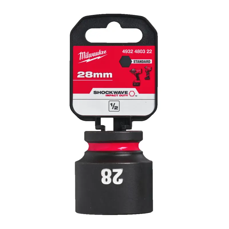 Nástrčná hlavice 1/2" Milwaukee Shockwave™ Impact Duty 28 mm, rázová, krátká (MI4932480322)