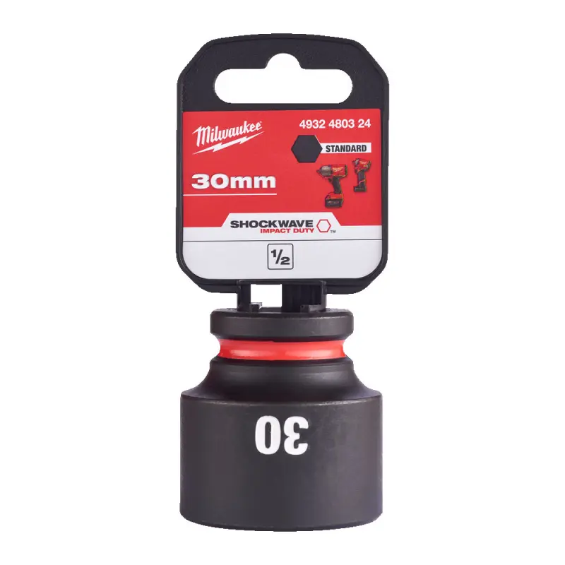 Nástrčná hlavice 1/2" Milwaukee Shockwave™ Impact Duty 30 mm, rázová, krátká (MI4932480324)