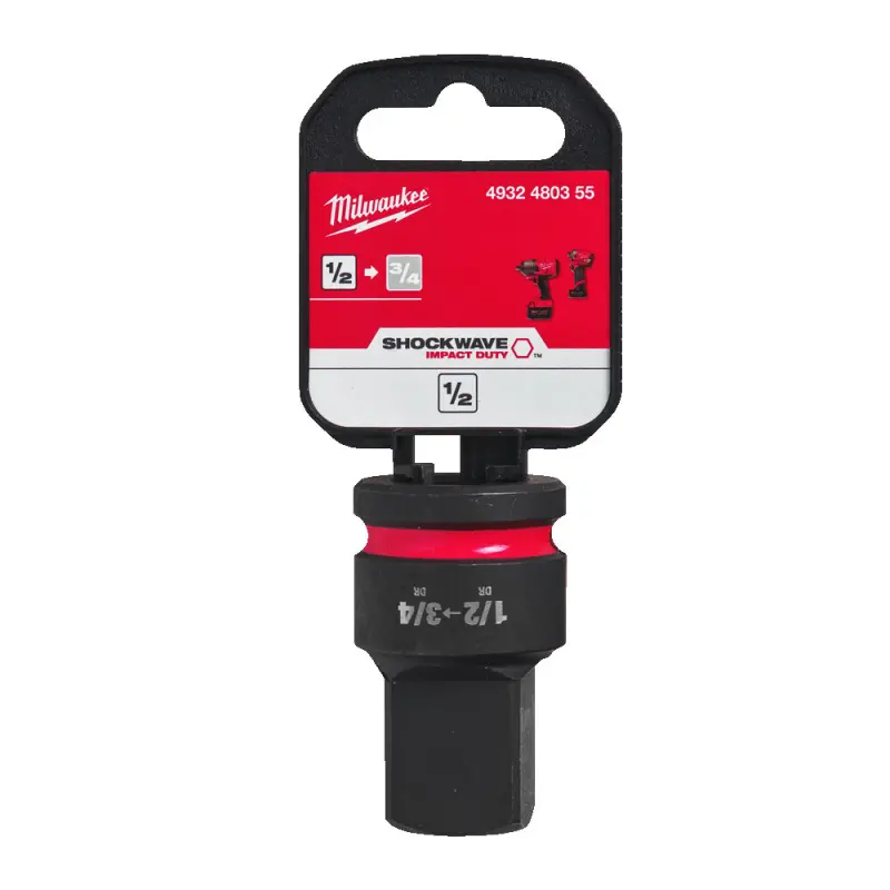 Adaptér Milwaukee Shockwave HEX z 1/2" čtyřhran na 3/4" (MI4932480355)