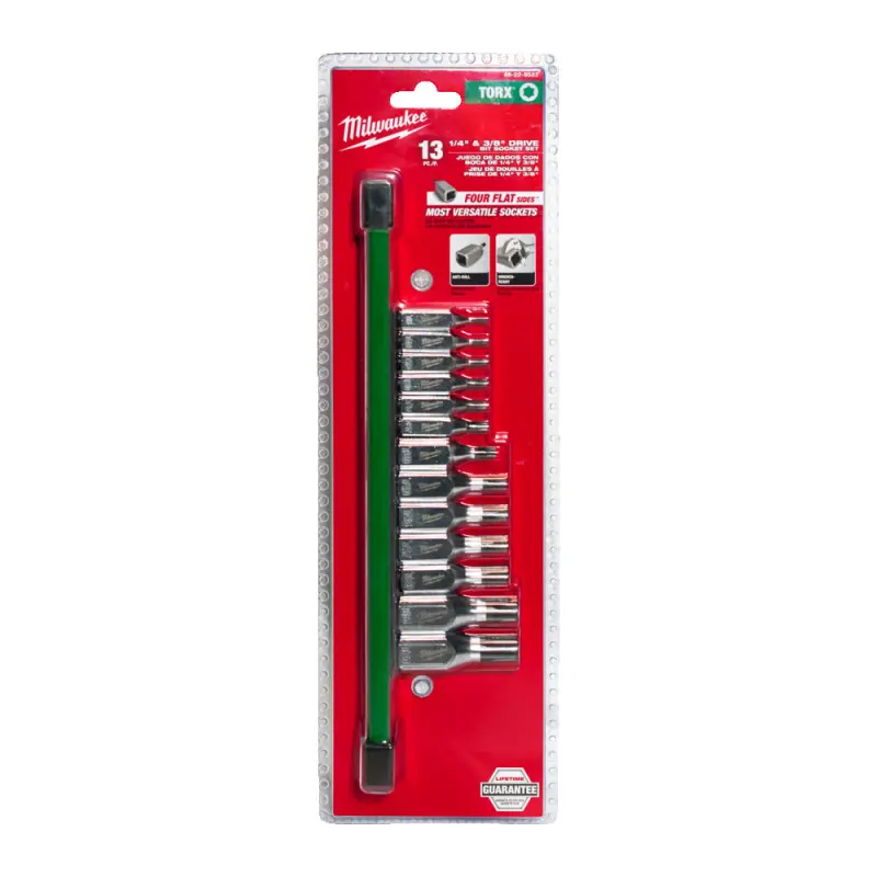 Šroubovací bity 1/4" a 3/8" TORX T8 ÷ T60 Milwaukee 4932480565 na kolejnici (Sada 13 dílů) (MI4932480565)