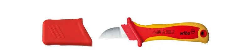 Odplášťovací rovný nůž Wiha 24680, stříhací břit, pro kruhové kabely. VDE (WIHA38798)