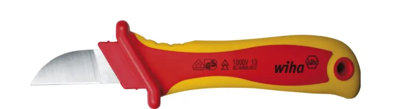 Odplášťovací rovný nůž Wiha 24680, stříhací břit, pro kruhové kabely. VDE (WIHA38798)