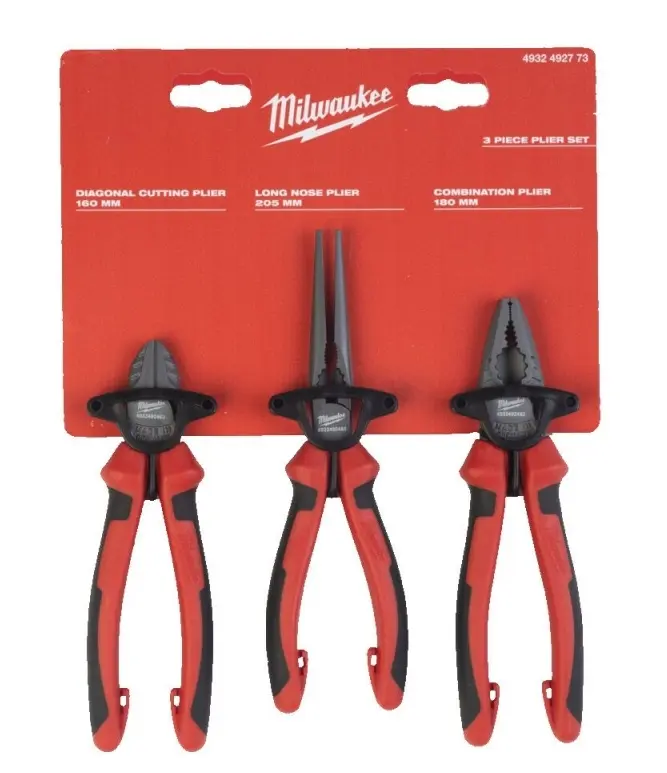 Sada kleští Milwaukee - kleště kombinované, boční štípací, pro jemnou mechaniku (3 ks), 4932492773