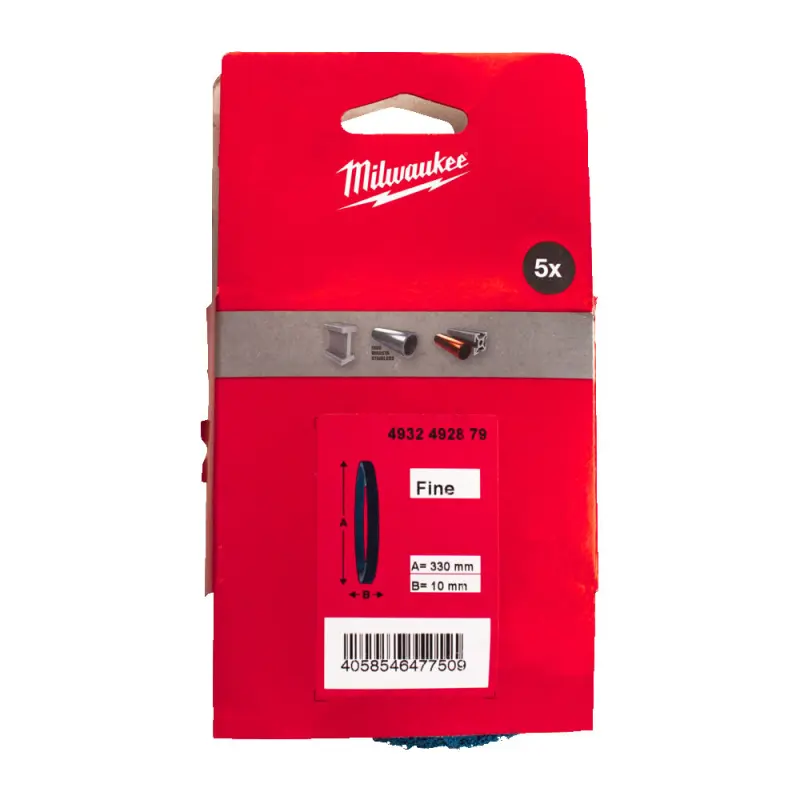 Netkané brusné pásy na kov Milwaukee NW 10 x 330 mm - jemné - 5 ks 4932492879 (MI4932492879)