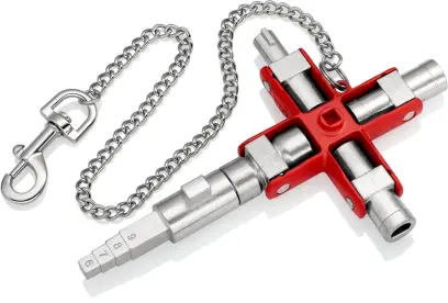 Klíč univerzální „Stavebnictví“ pro běžné skříně a systémy zavírání 90mm, Knipex 00 11 06 V01 (K 00 11 06 V01)