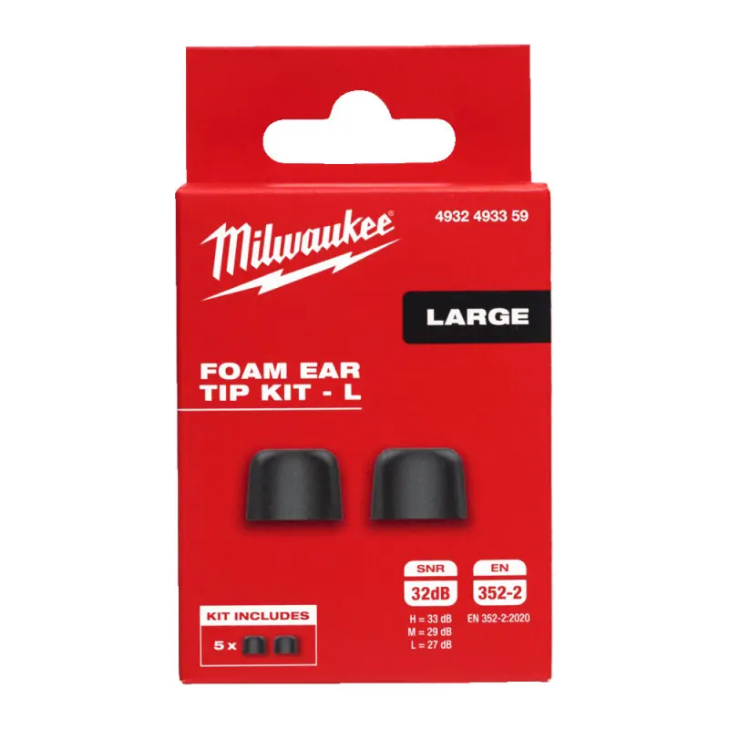 Špunty do uší Milwaukee náhradní z paměťové pěny vel. M (5 párů), 4932493360 (MI4932493360)