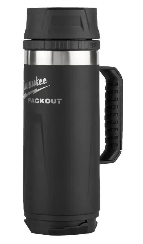 Hrnek Milwaukee PACKOUT™ s madlem a víčkem černá 532 ml, 4932493472 (MI4932493472)